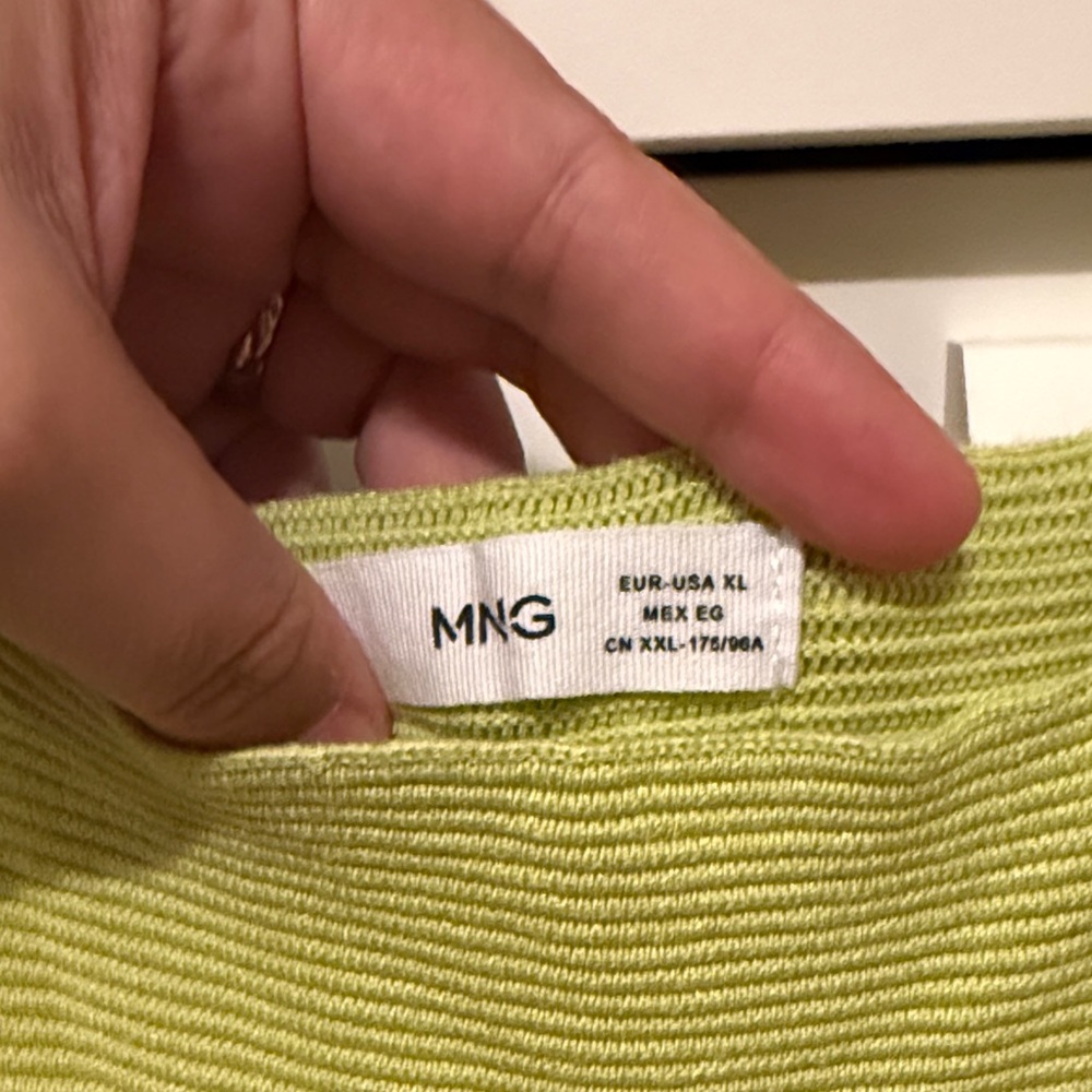 Mango Ribbed Tank Top in Lime - Picture 2 of 2